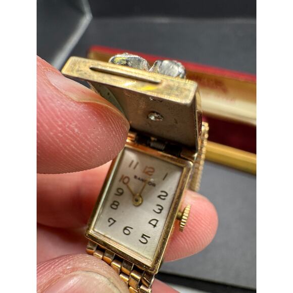 Vtg Bancor Hidden Watch 10K Rolled Gold Plate Back 12K Gold Filled Band w/ Box - Picture 9 of 14